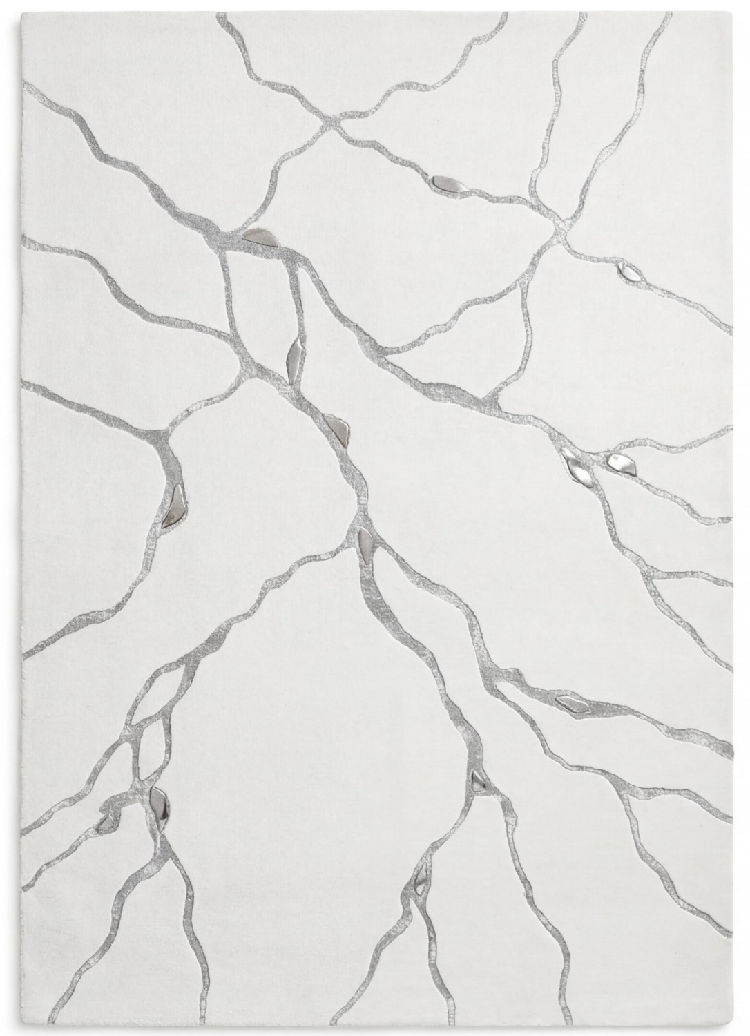 Vein Marble White Handcrafted Rug