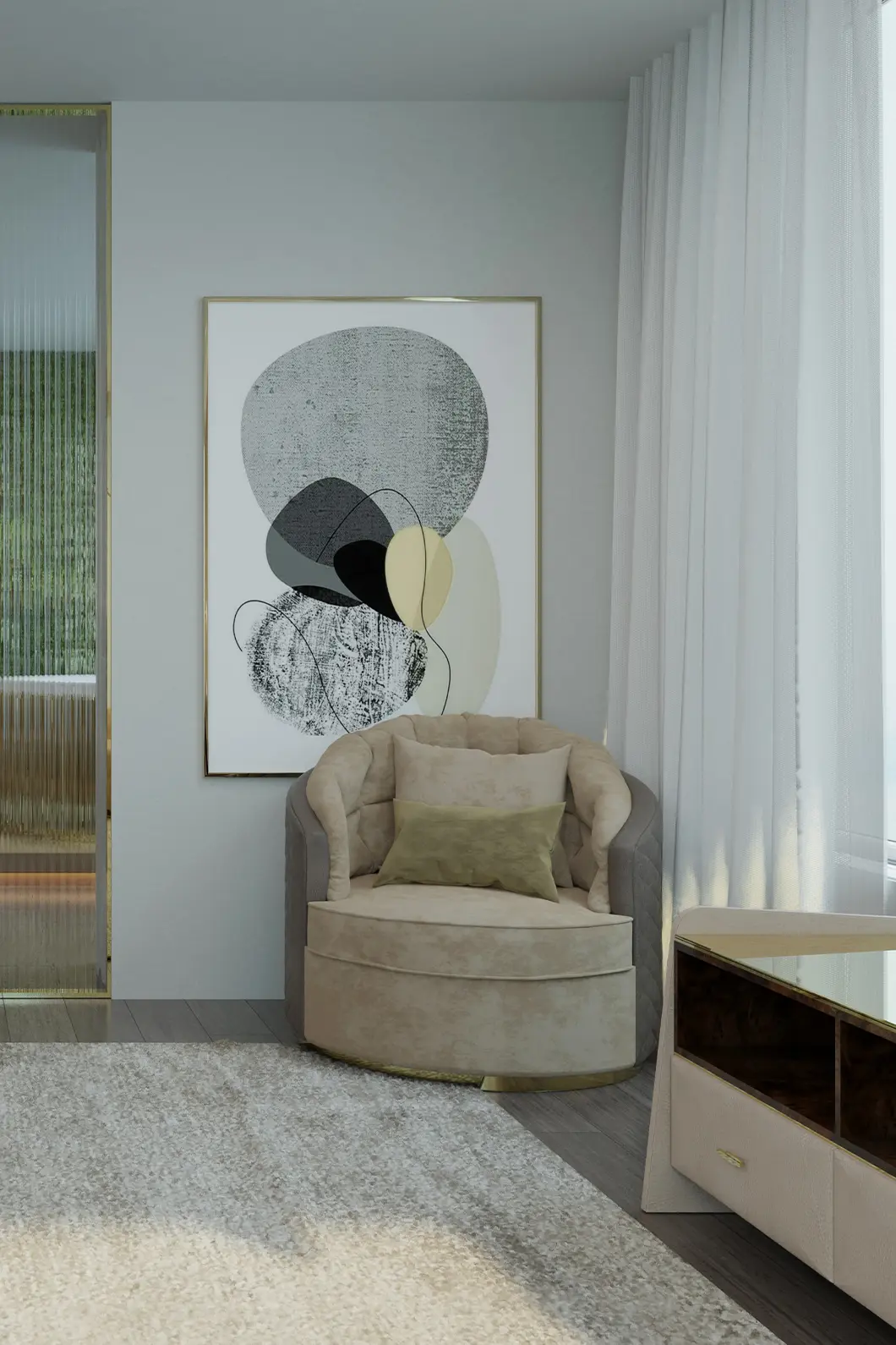 Luxe Swivel Armchair - 1