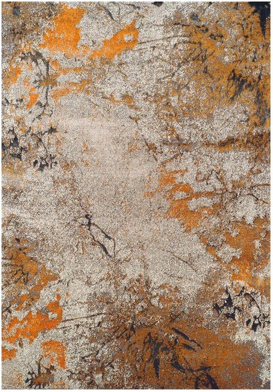 Yellow Abstract VIntage Rug