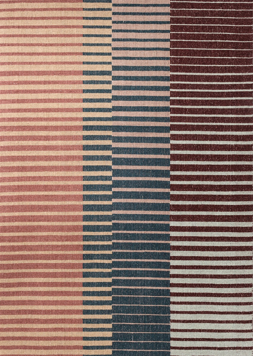 Center Striped Wool Rug