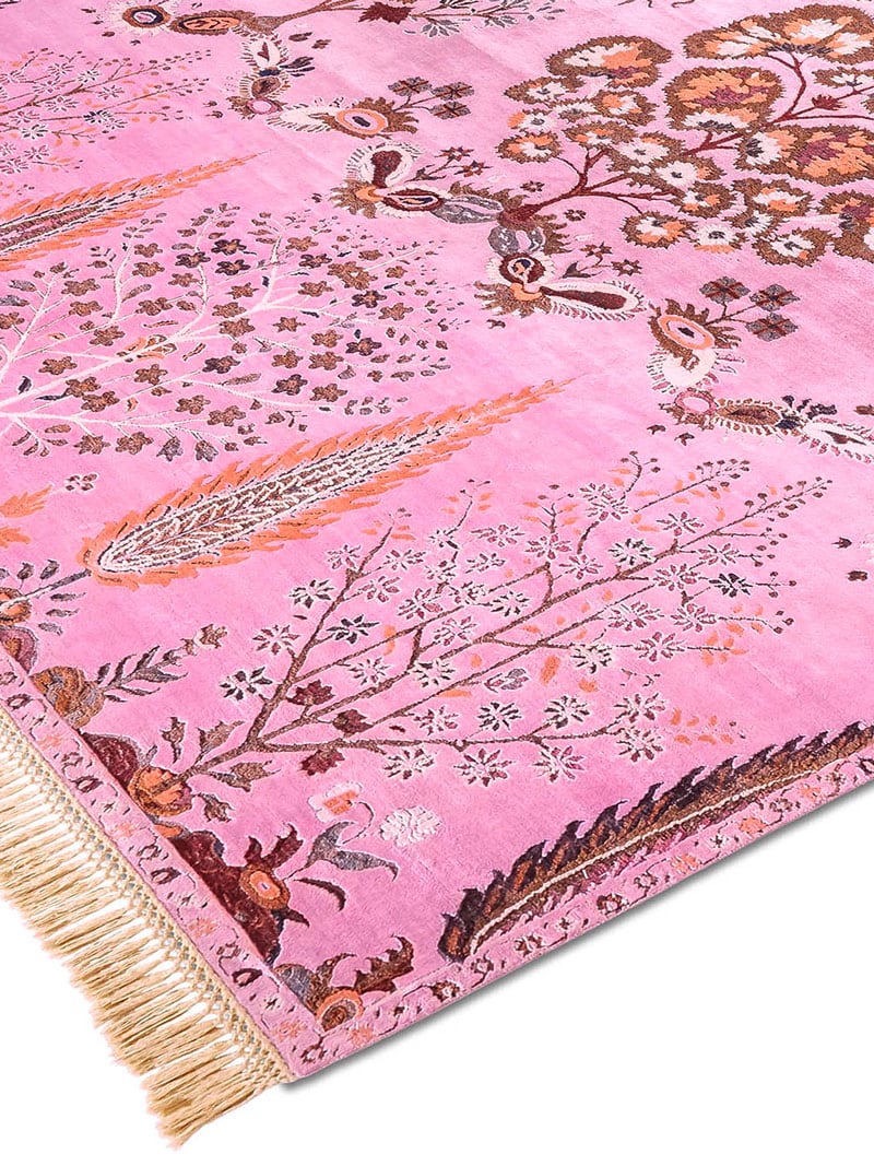 Mughal Pink Hand-Woven Rug