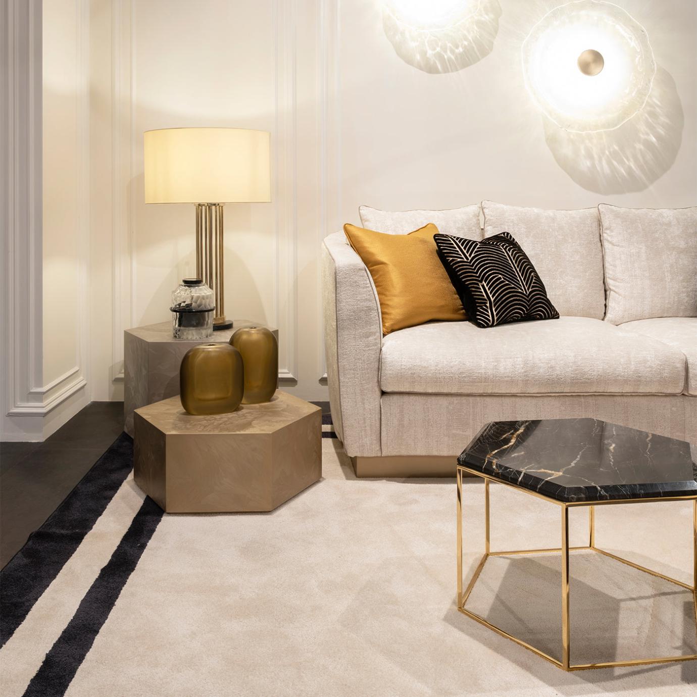 Hexagonal Gold Coffee Table