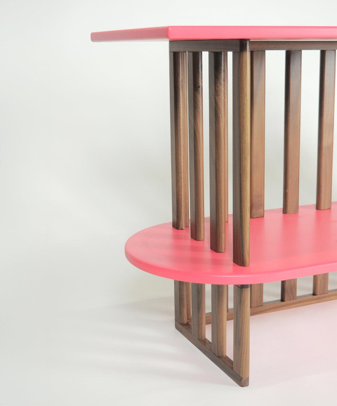 Pink Two-Level Console Table