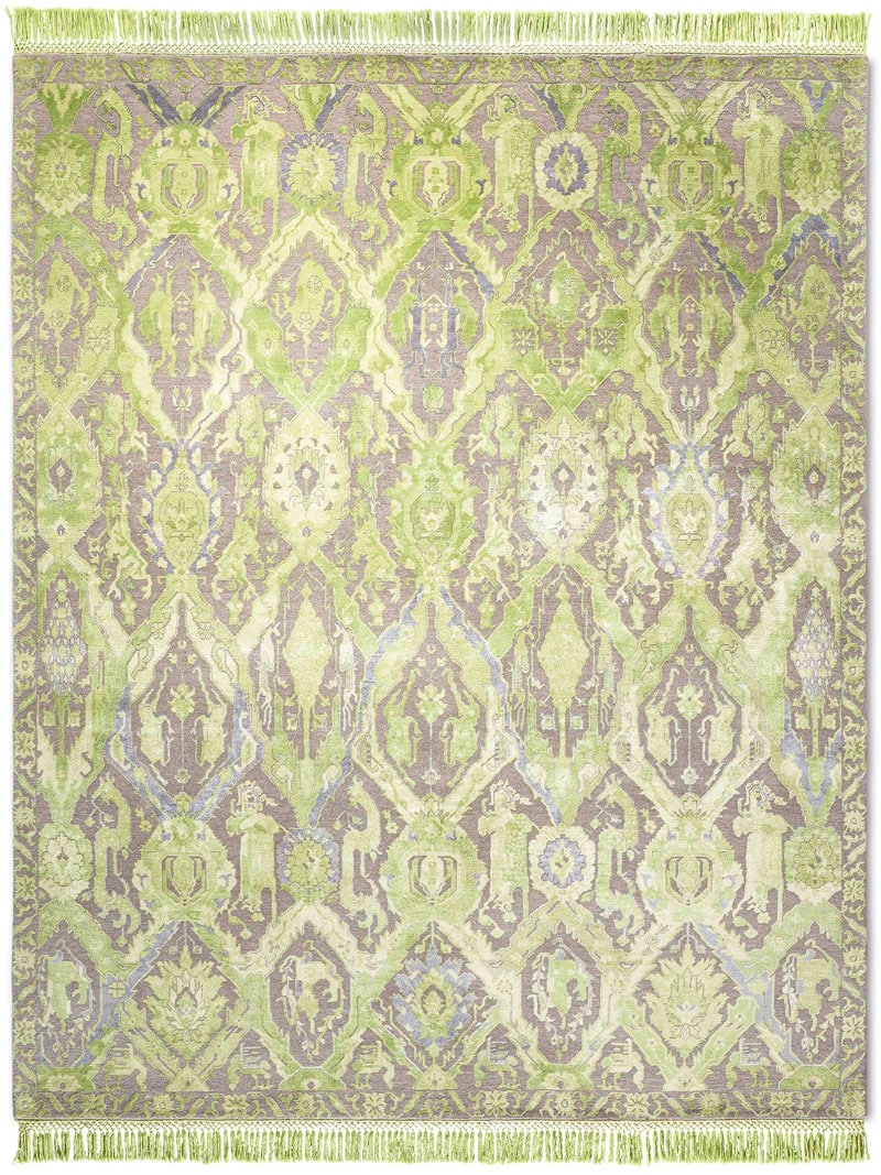 KavaBagh Green Hand-Woven Rug