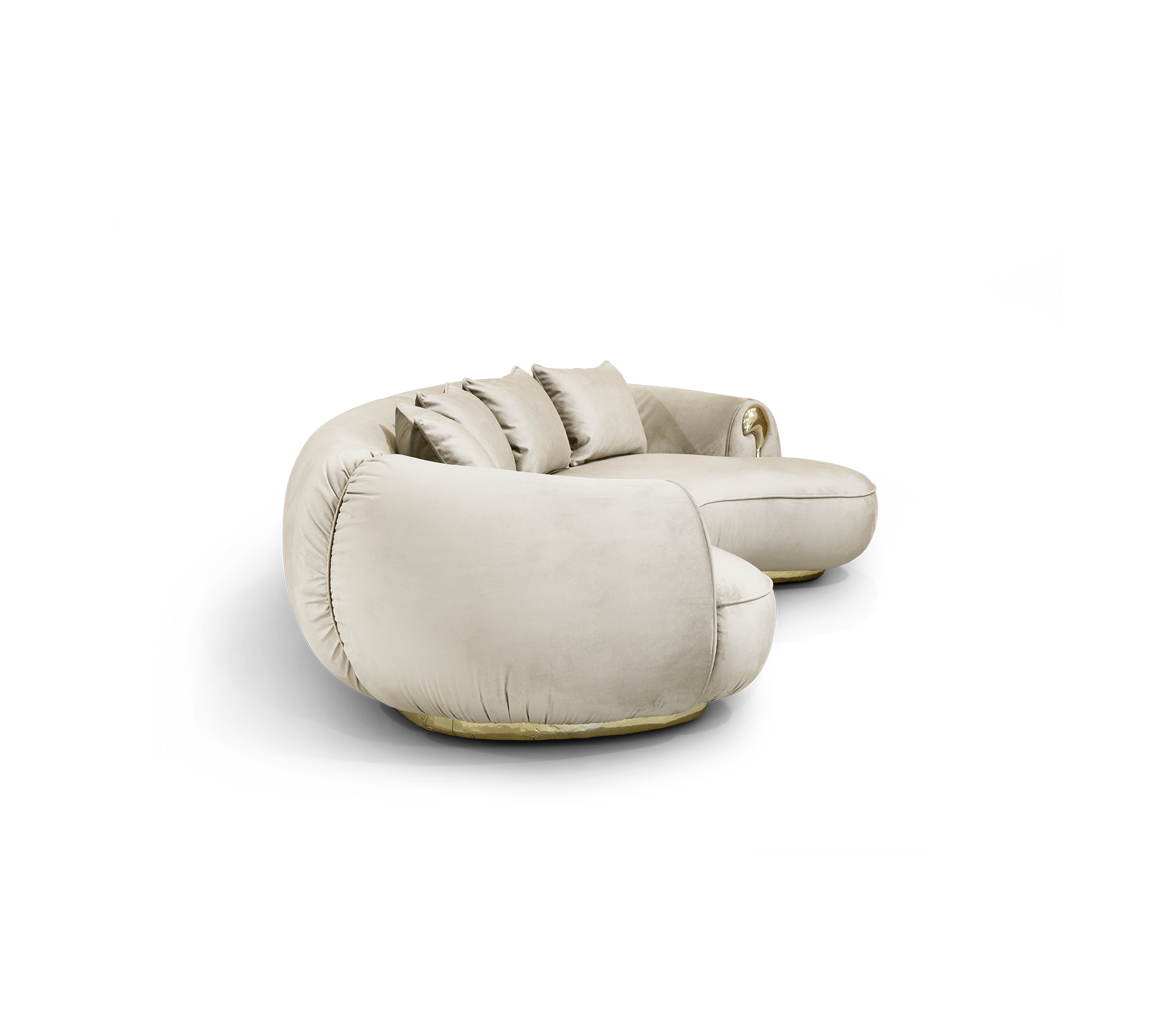Solara Cream Curved Luxe Sofa