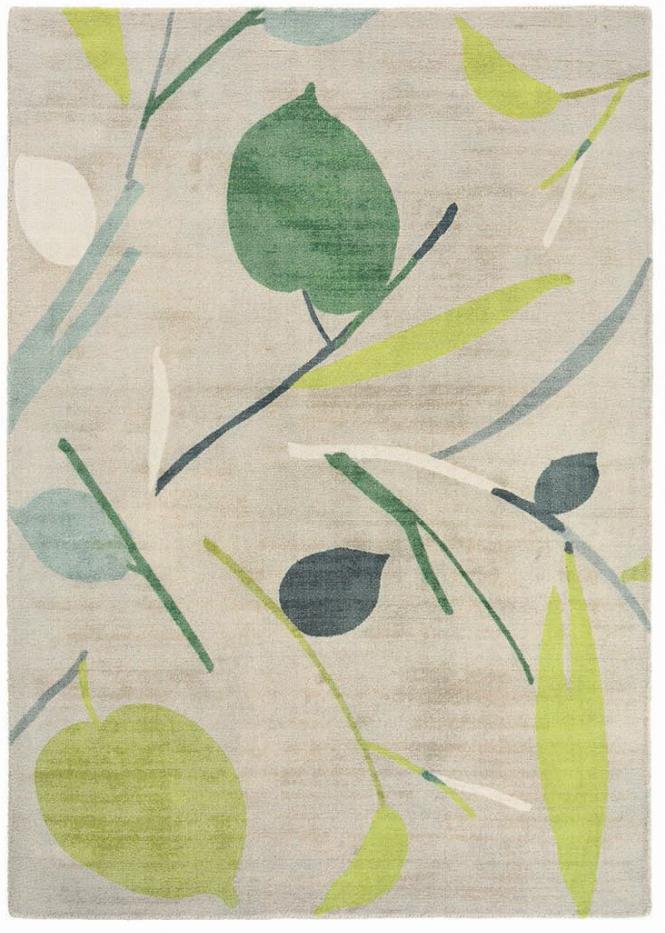 Green Leaves Handtufted Wool Rug