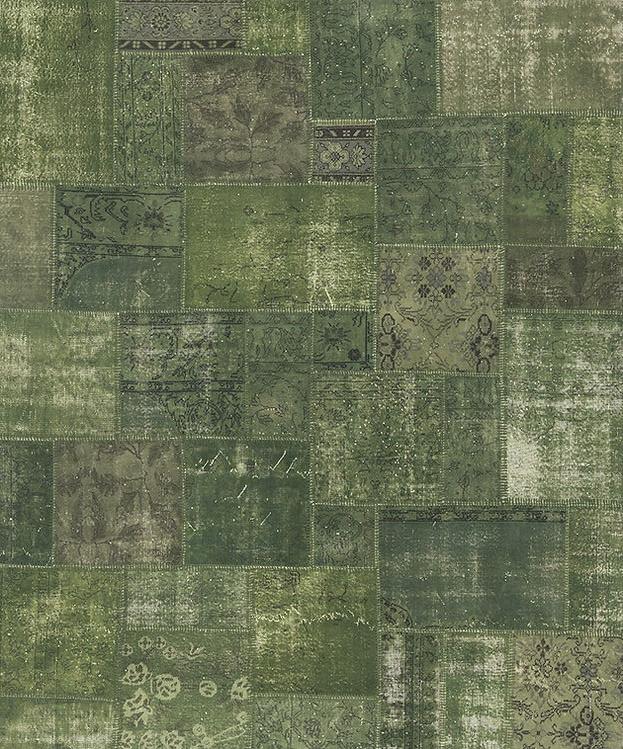 Green Patchwork Handmade Rug