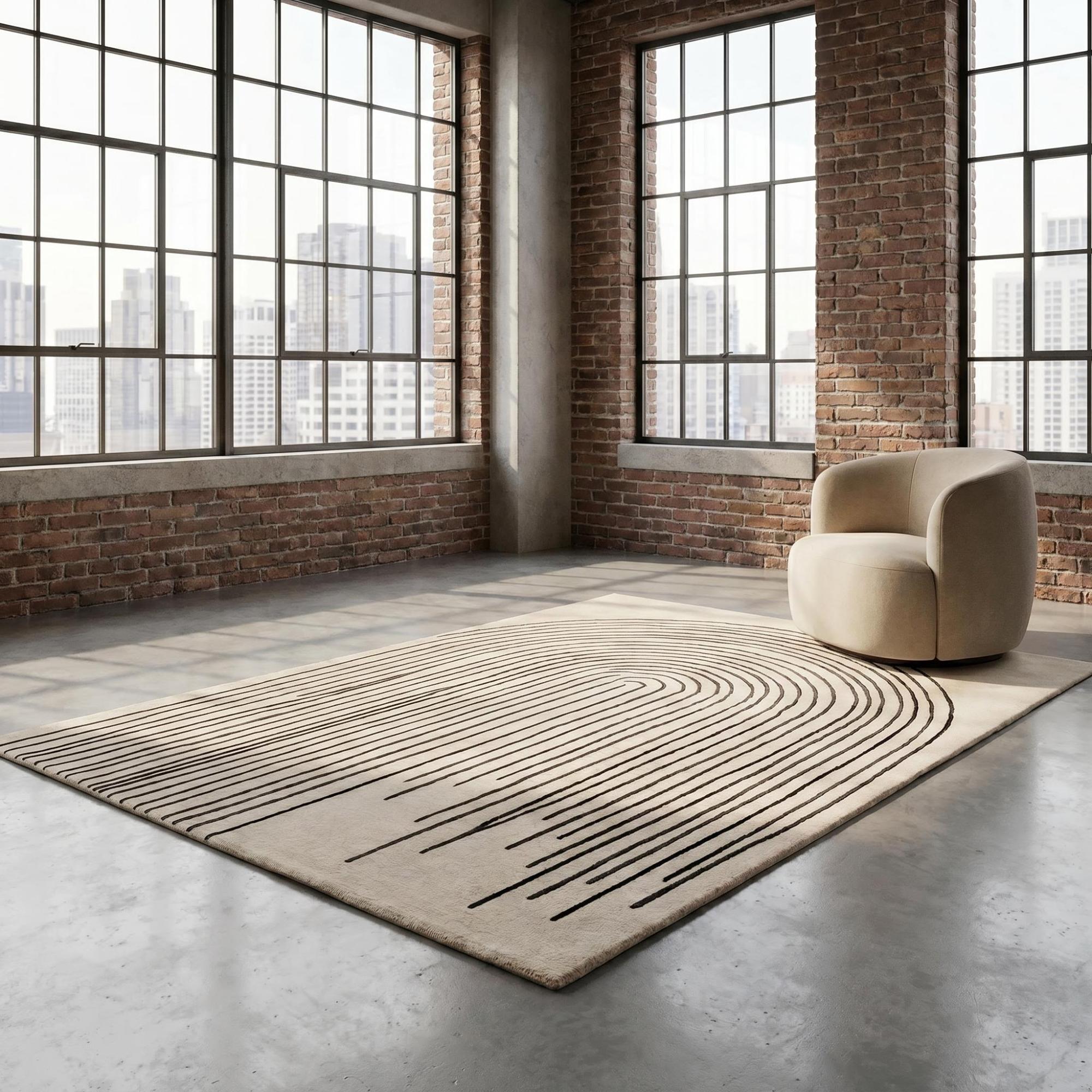 Arcade Lines Ivory Artisan Rug