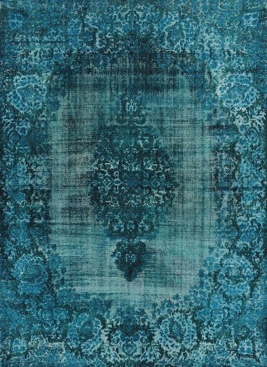 Dark Turquoise Hand Woven Vintage Rug