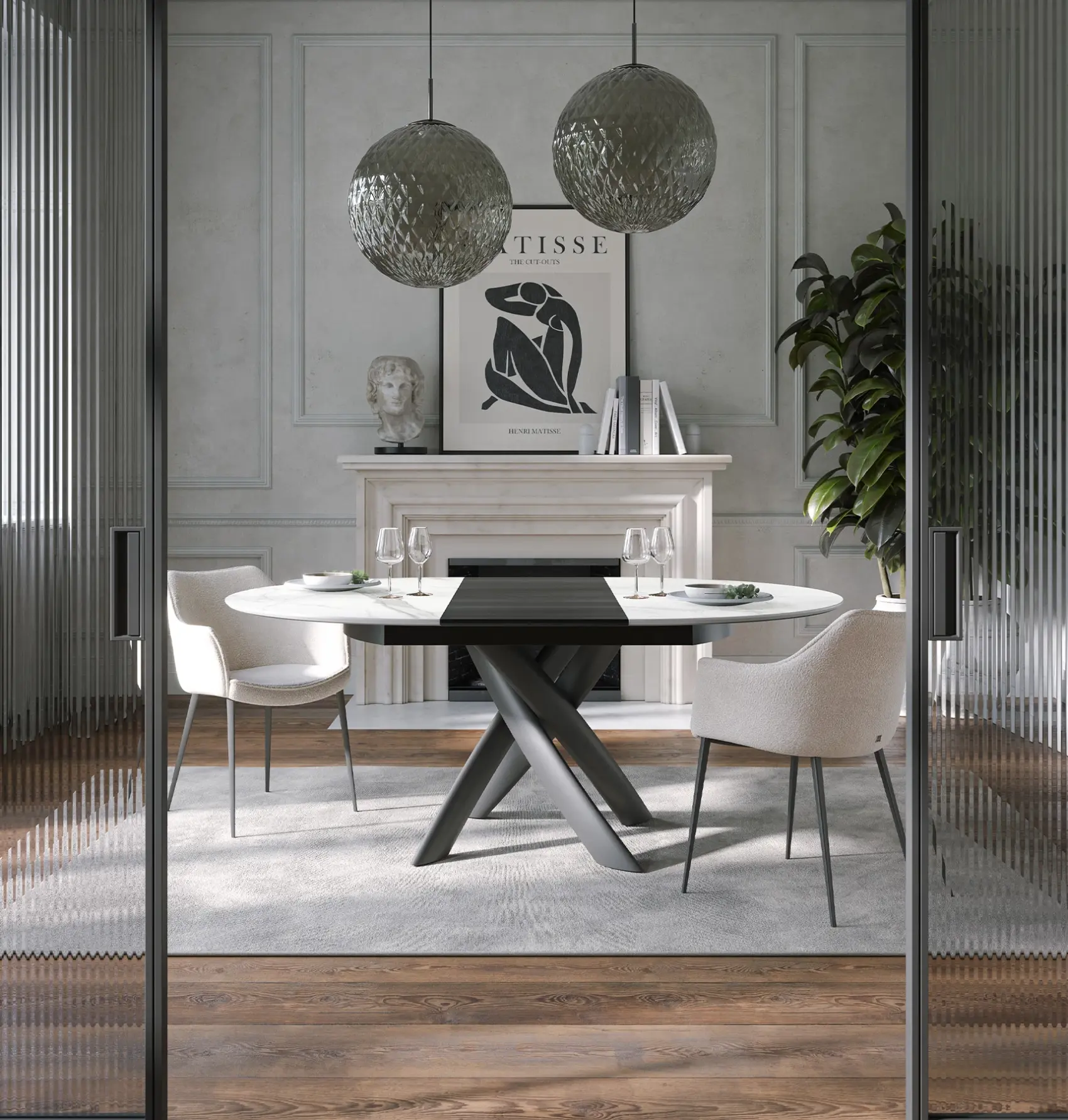 Style Round Ext Dining Table