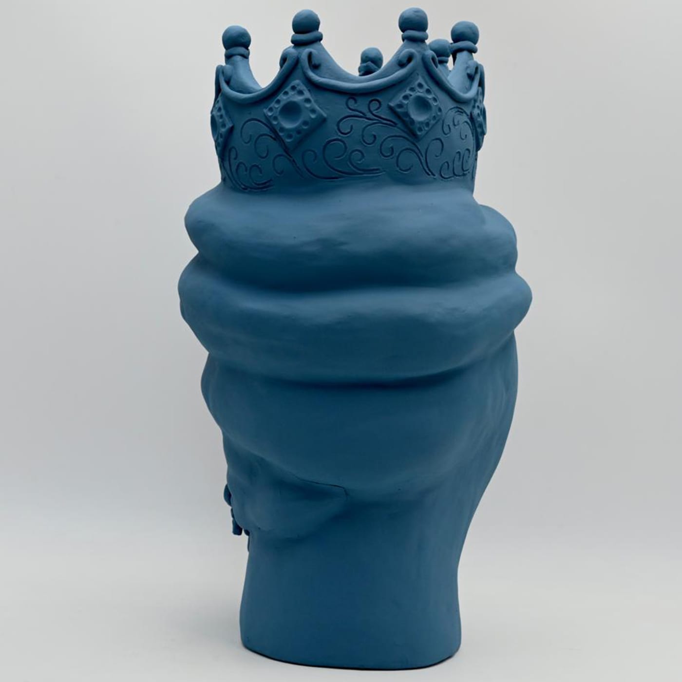 Moor's Head Blue Matte Sculpture