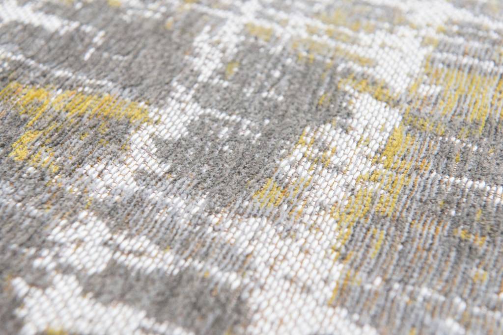 Abstract Grey / Yellow Jacquard Rug