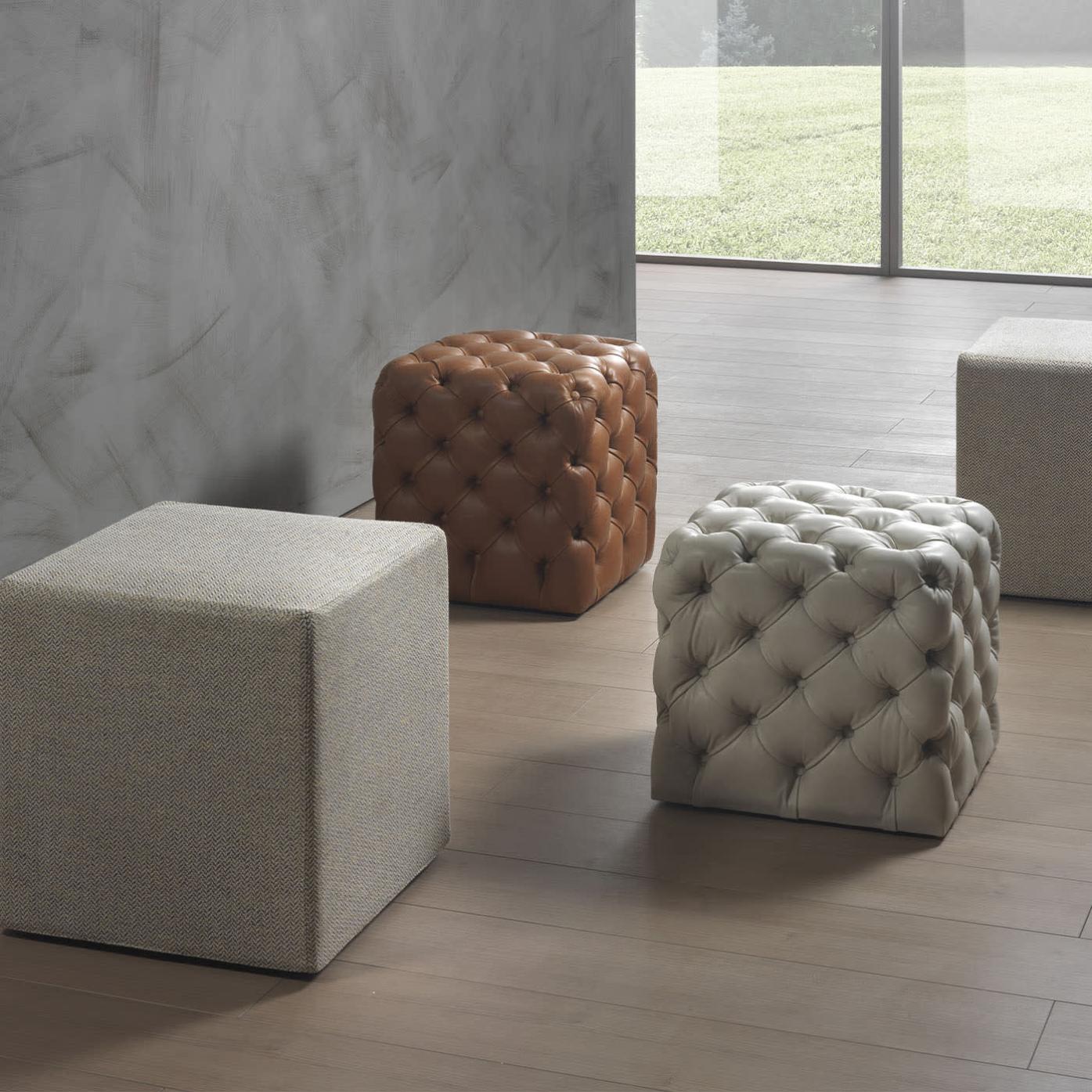 Clod Leather Pouf
