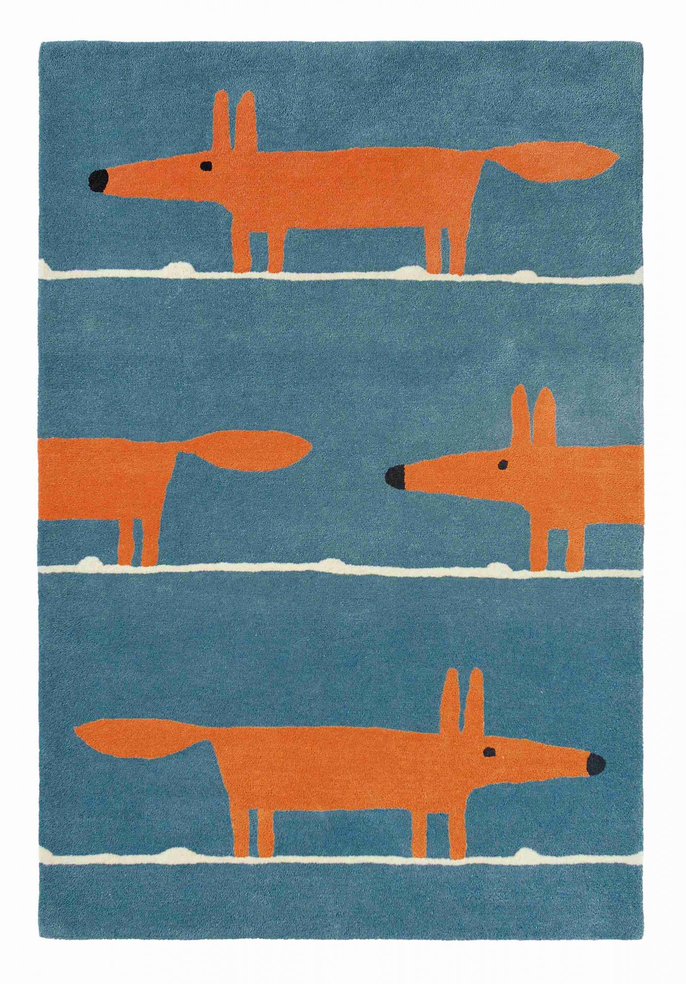 Fox Denim Handtufted Wool Rug ☞ Size: 4' 7" x 6' 7" (140 x 200 cm)