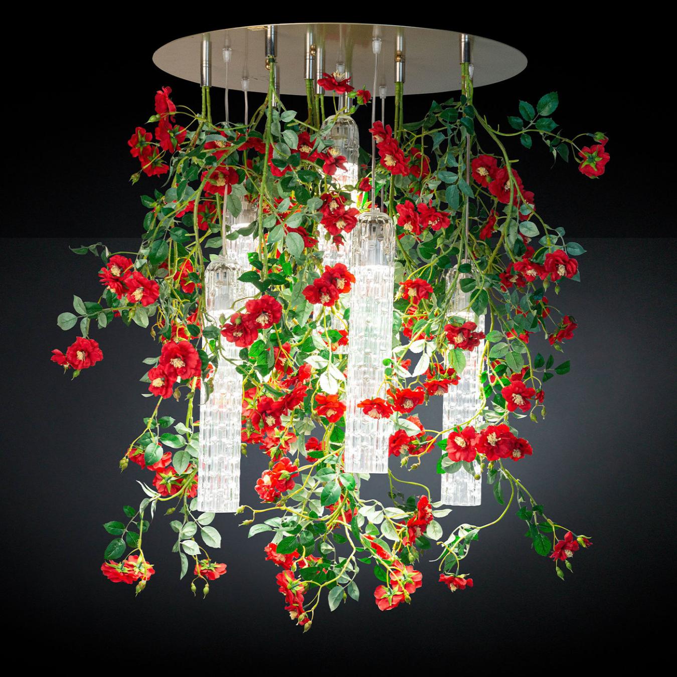Wil Red Roses Large Chandelier