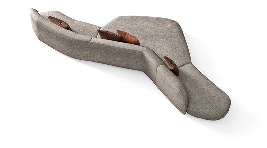 Modular Sofa with Hidden Feet