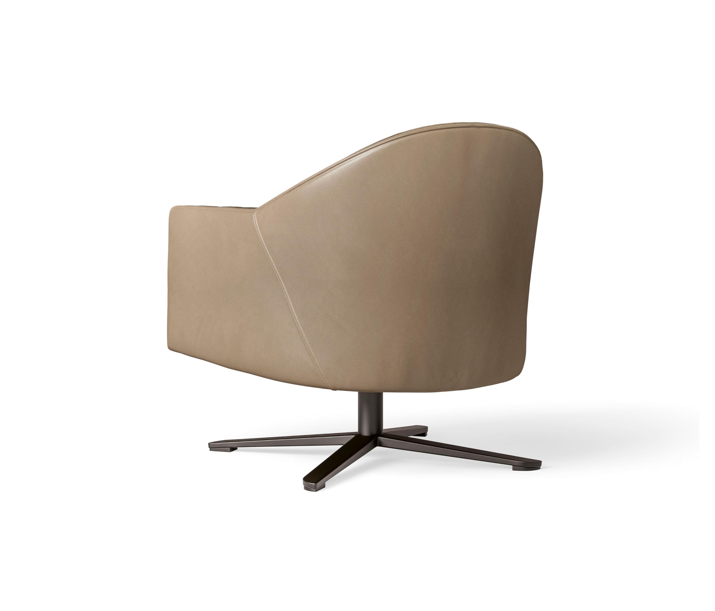 Leather & Fabric Swivelling Armchair