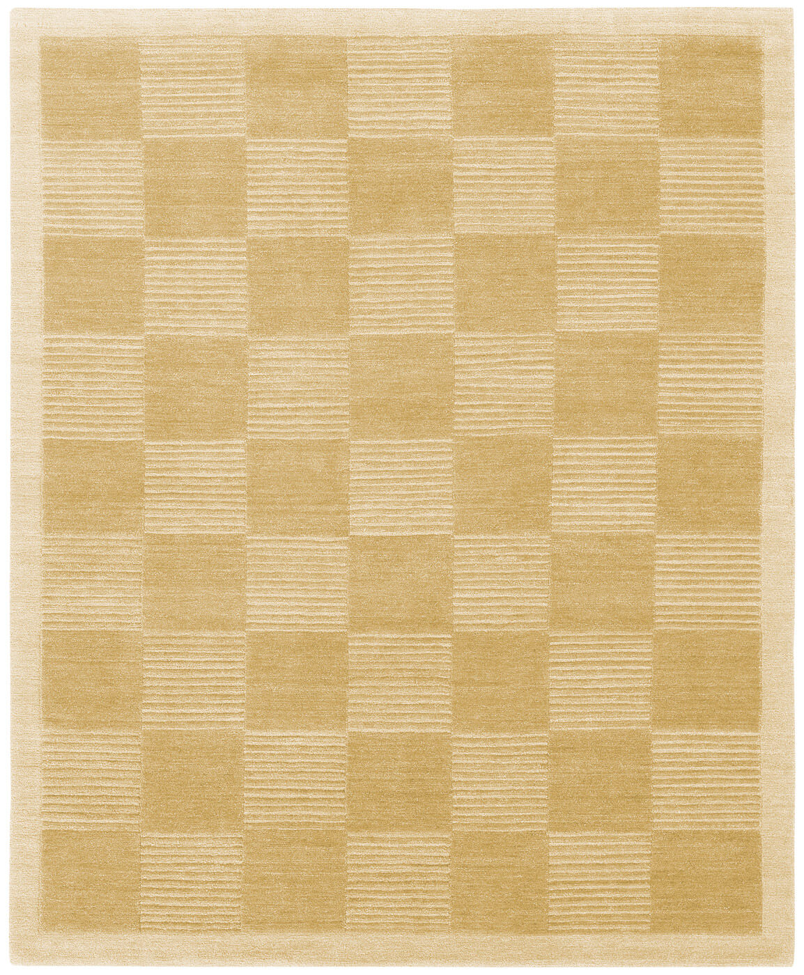 Hand-Knotted Deep Embossed Beige Rug