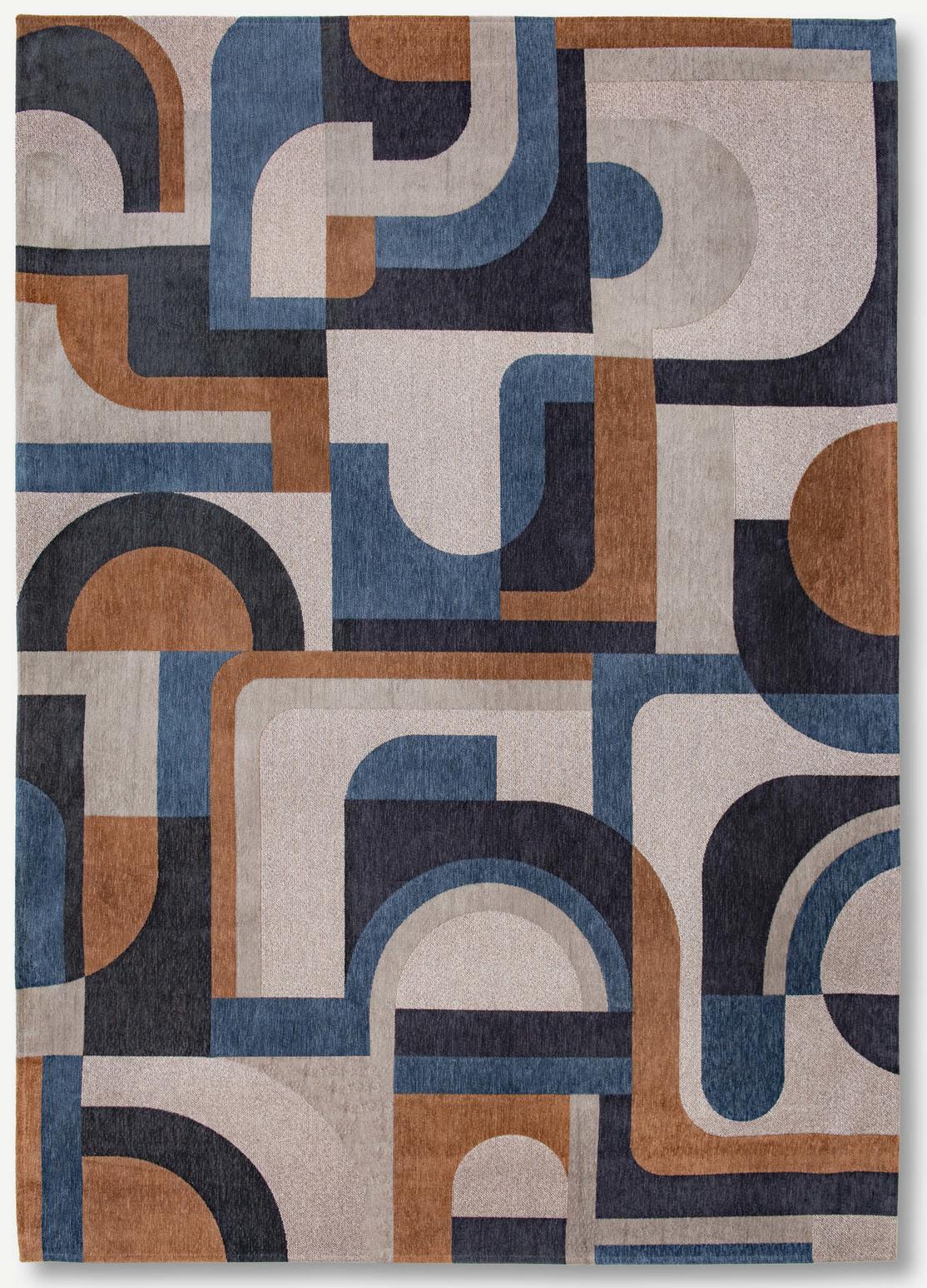 Geometric Blue Flatwoven Rug