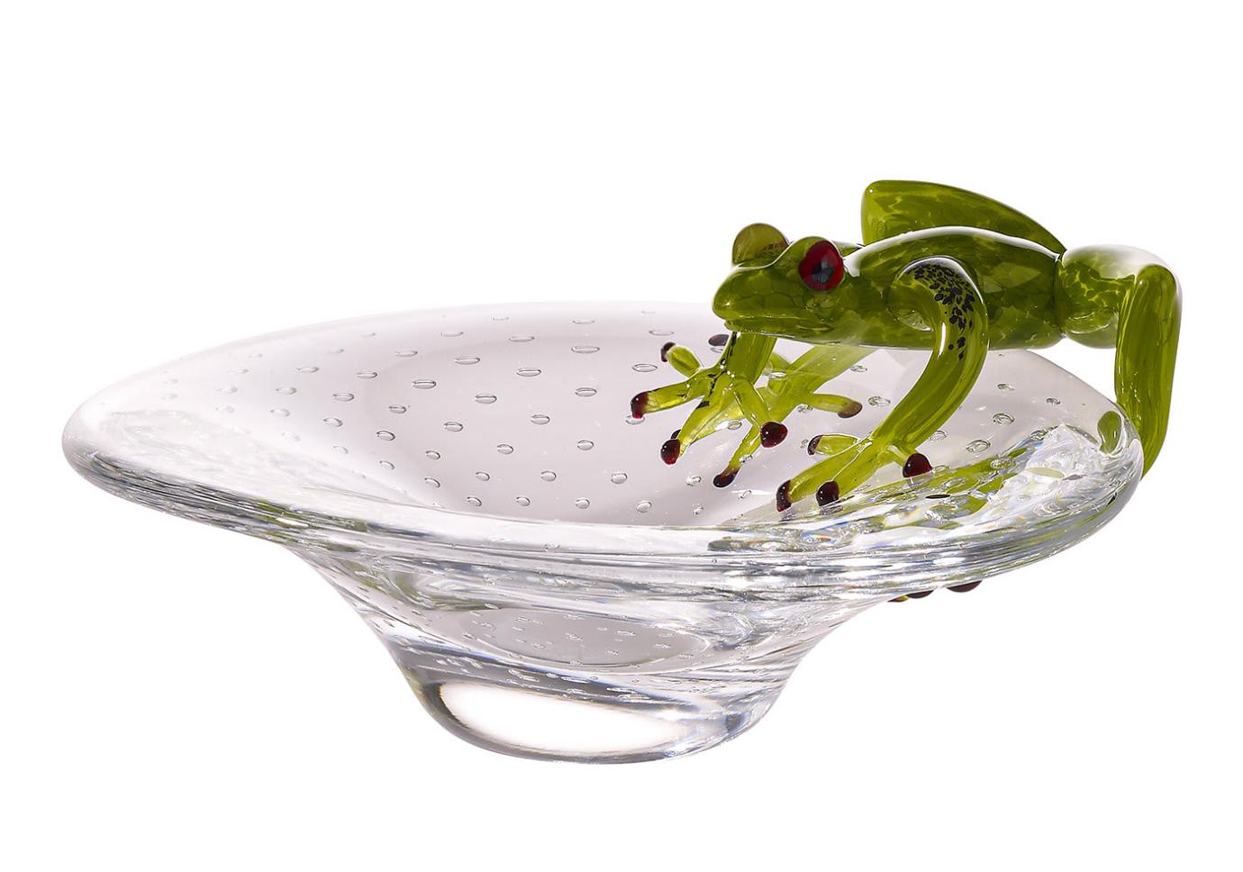 Glass Bowl with Frog