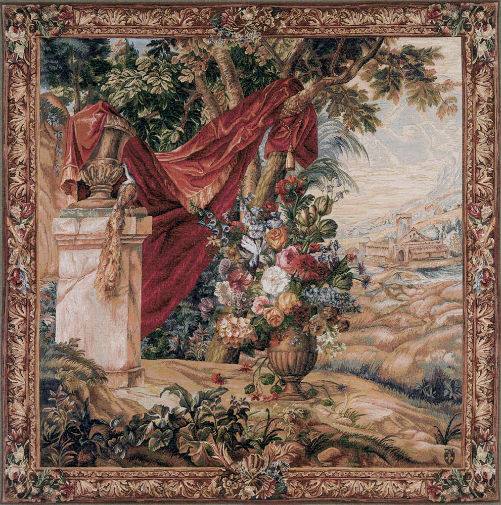 Large Bouquet with Drapery Tapestry