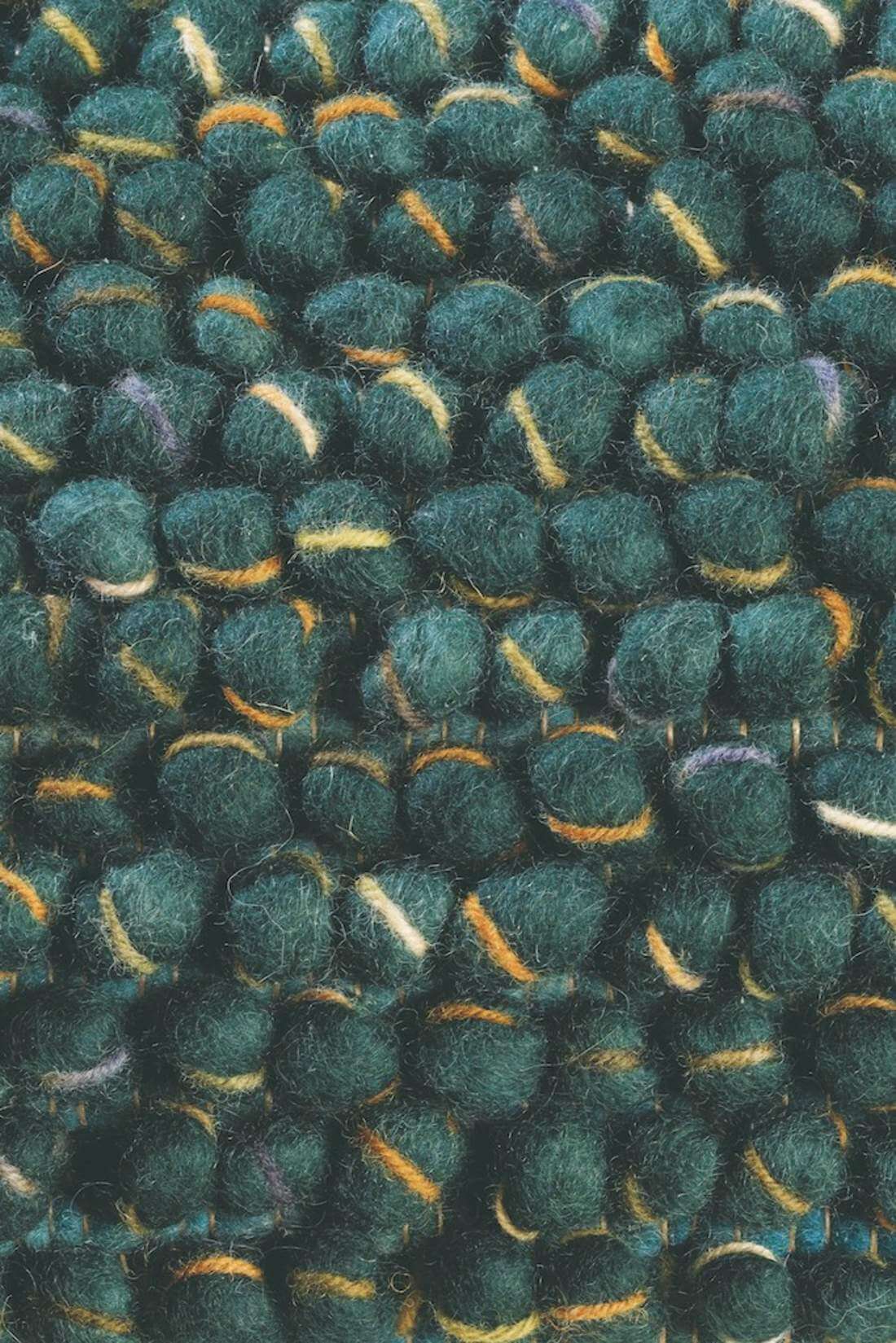 Handwoven Green Wool / Jute Rug ☞ Size: 170 x 240 cm