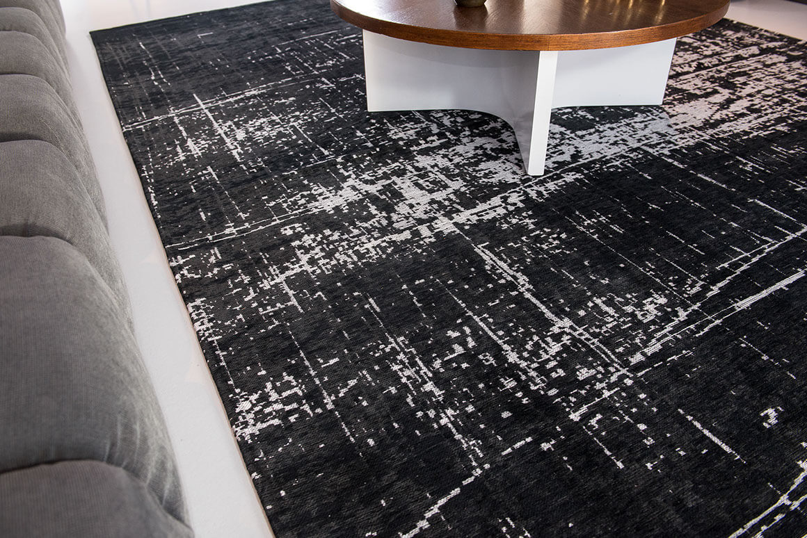 Black & White Flatwoven Belgian Rug