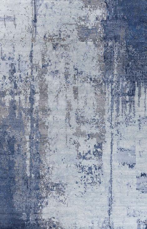 Handmade Luxury Abstract Blue Rug