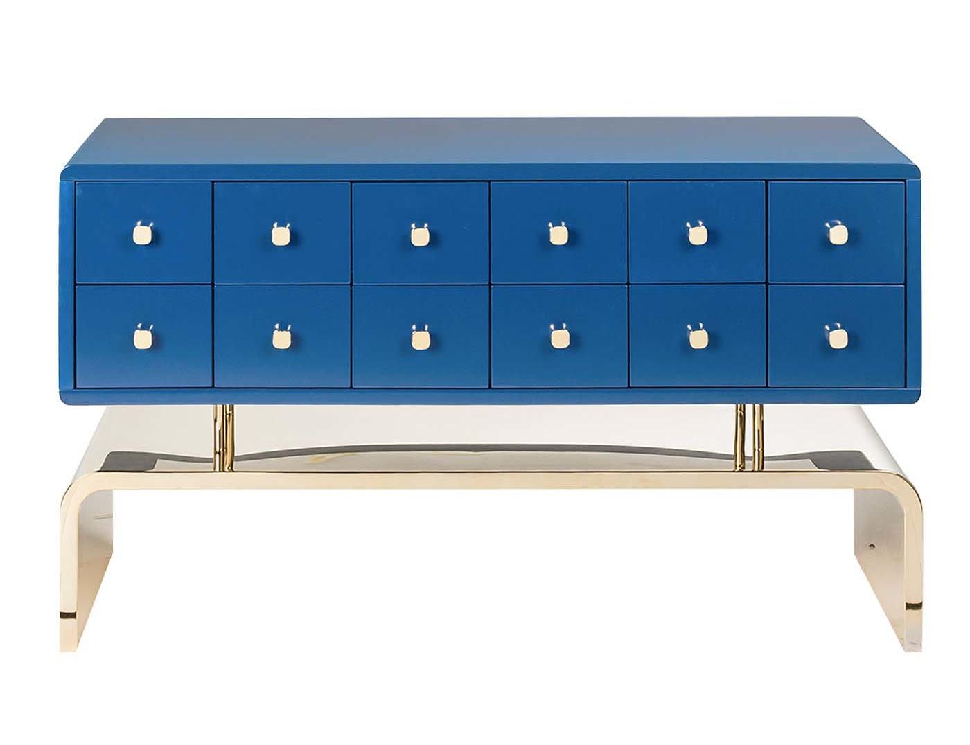 Auspicious Blue Tufted Dresser