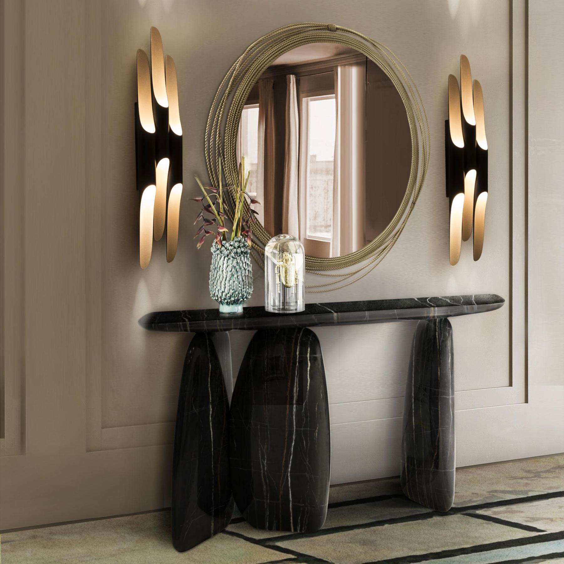 Round Brass Wall Mirror