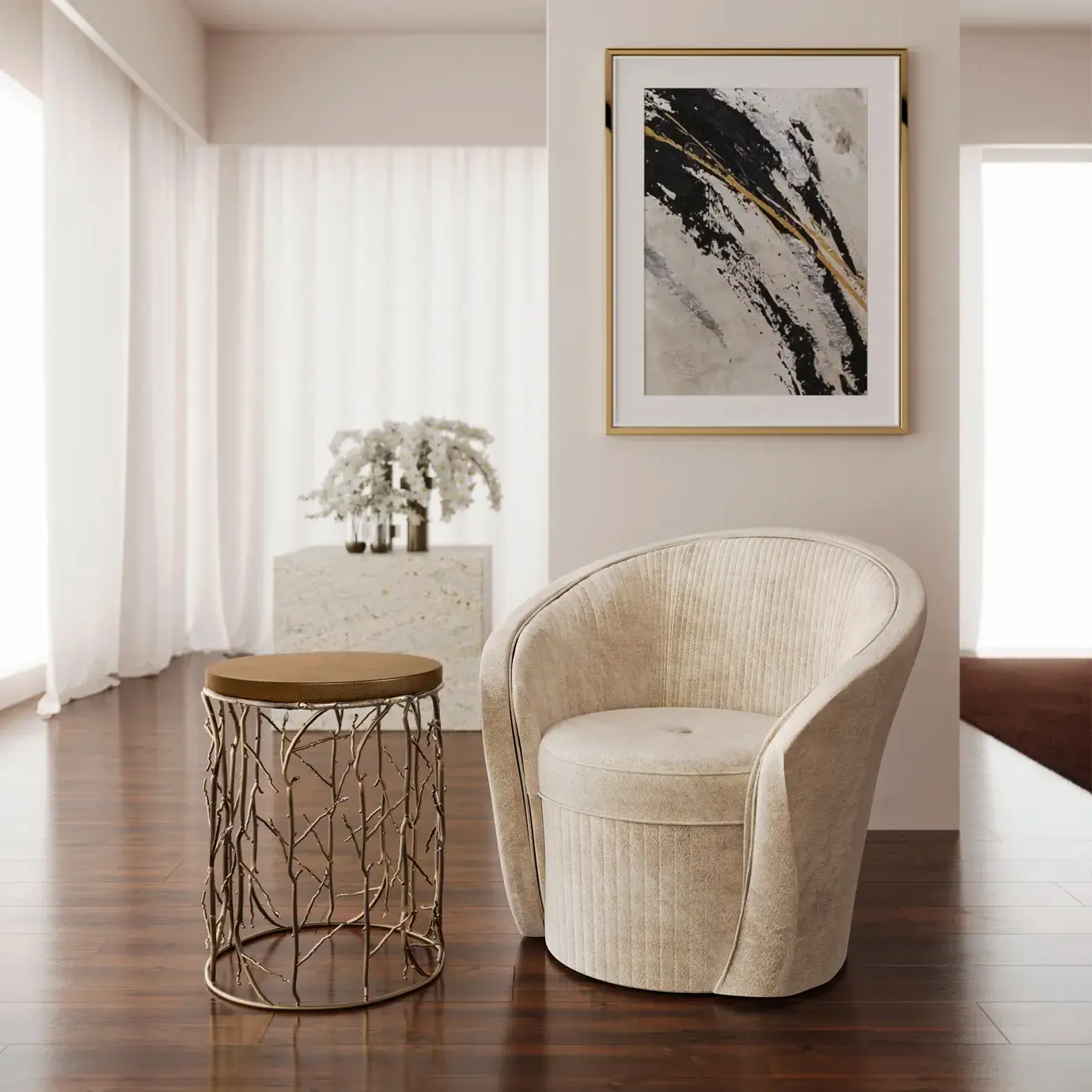 Elowen Synthetic Leather Side Table