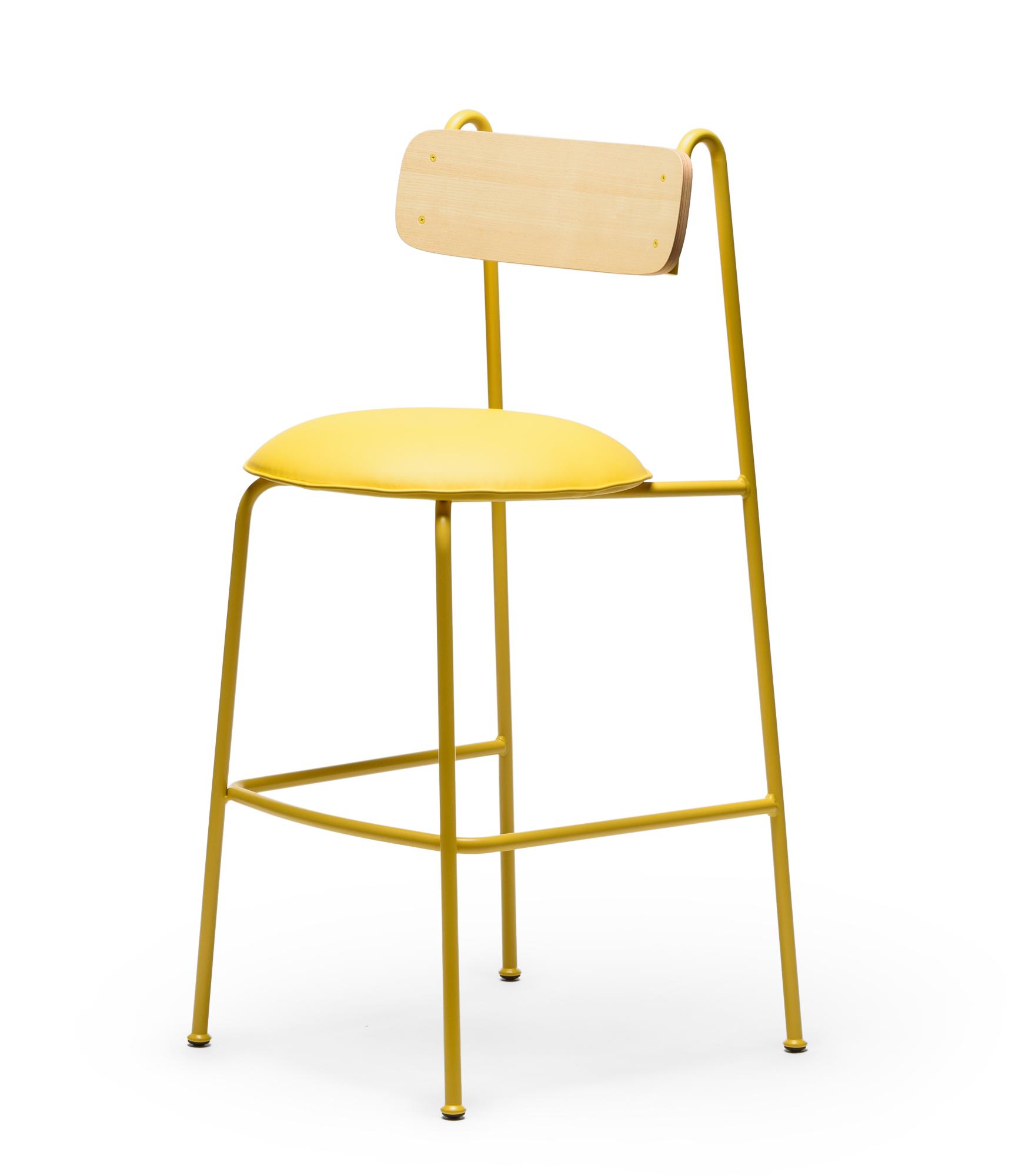 Lena SG-75 Yellow Ash Wood Bar Chair