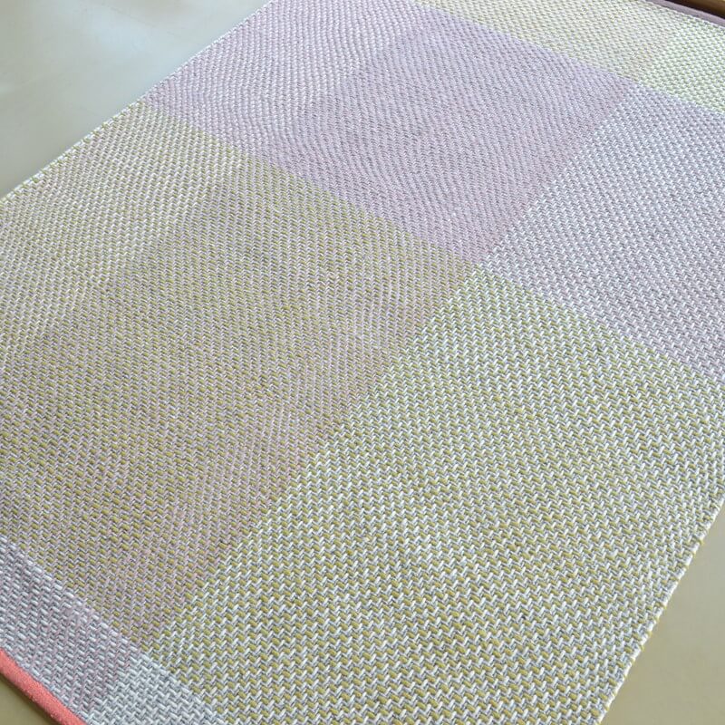 Check Neutral Handwoven Rug