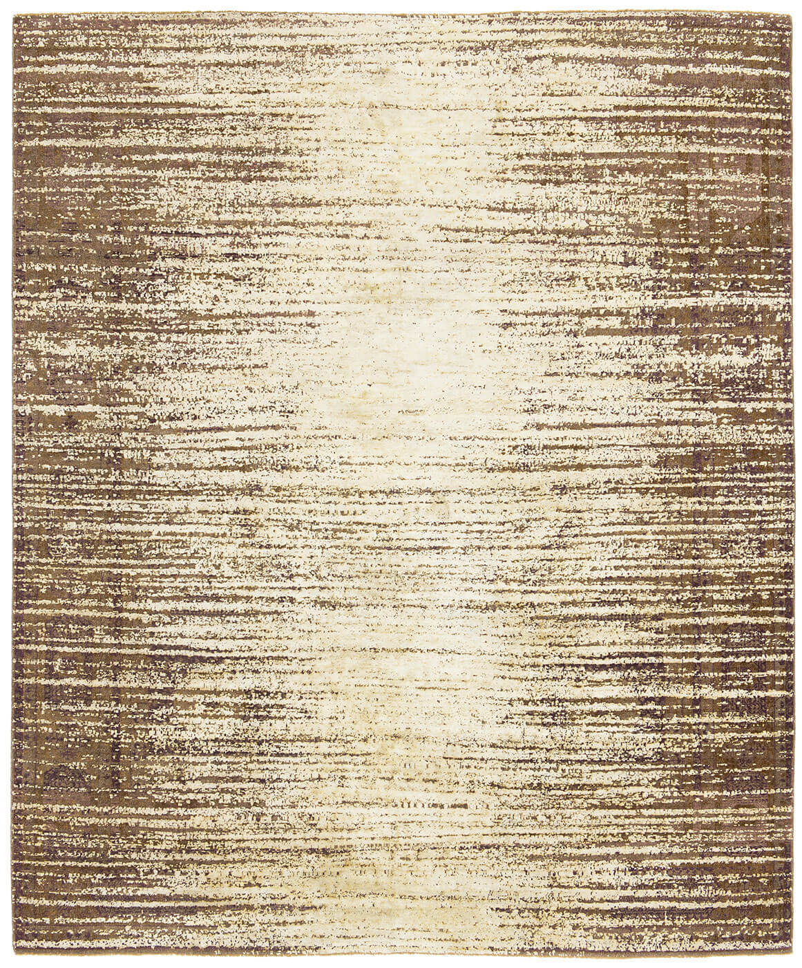 Beige Hand Knotted Wool & Silk Rug