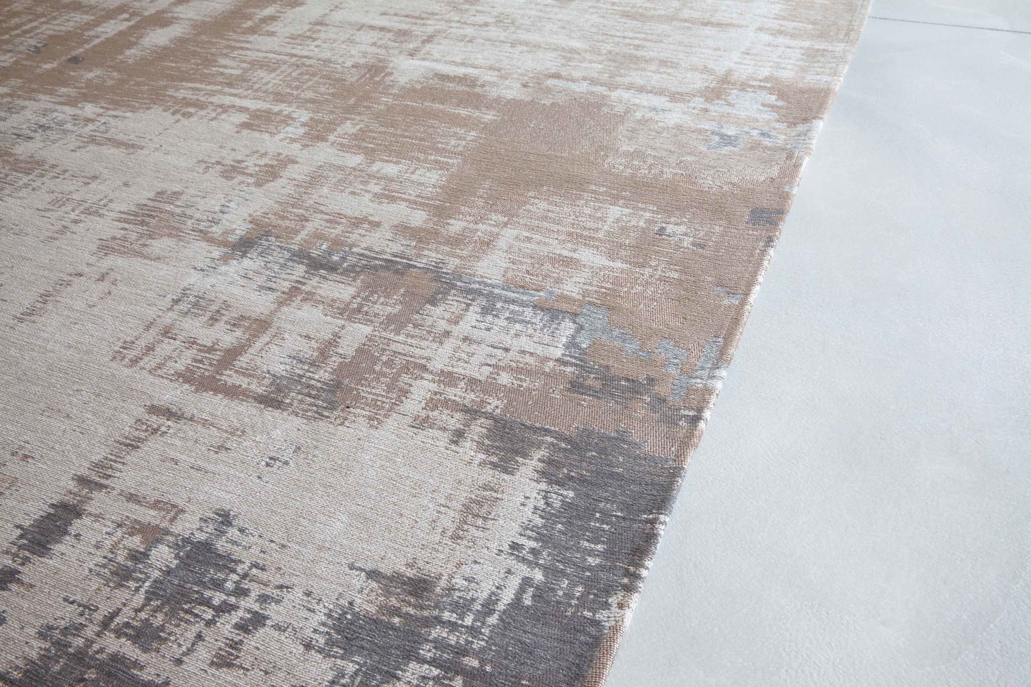 Erased Grey Flatwoven Belgian Rug