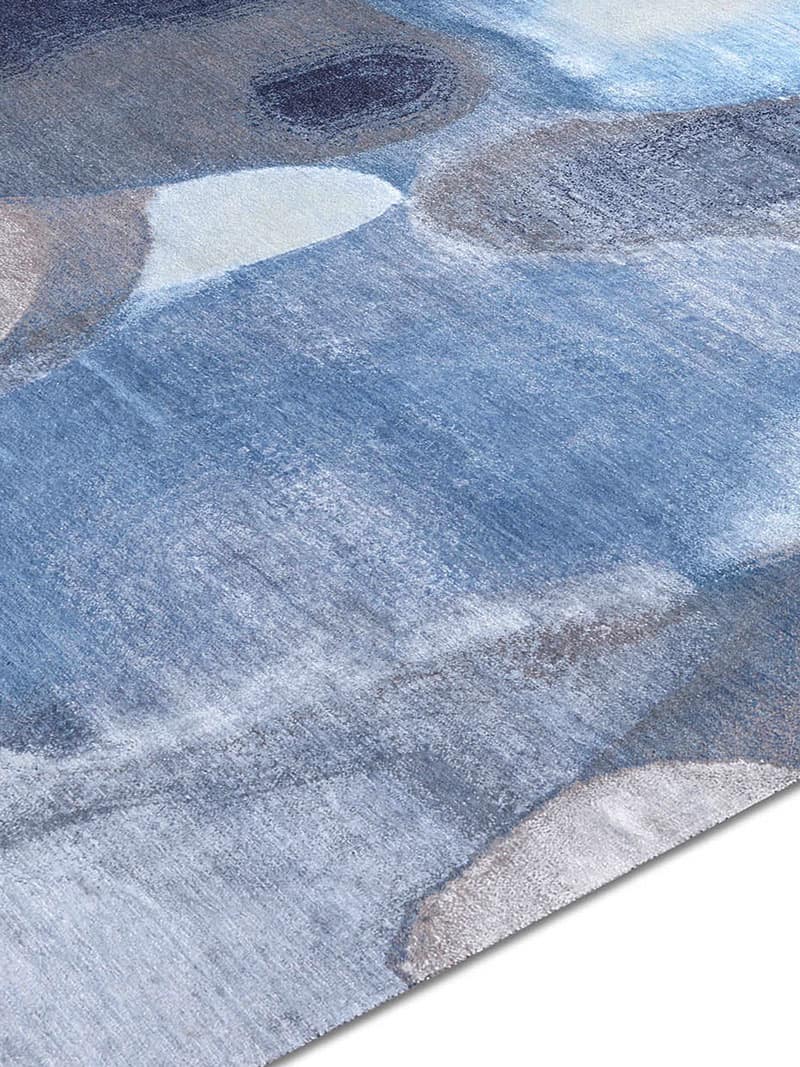Blue / Grey Hand-Woven Rug ☞ Size: 170 x 240 cm