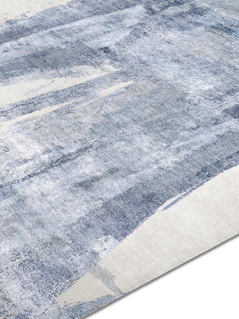 Blue Grey Luxury Handmade Rug