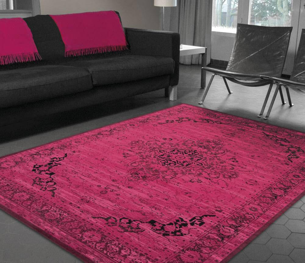 Heriz Persian Pink Premium Rug ☞ Size: 4' 7" x 6' 7" (140 x 200 cm)