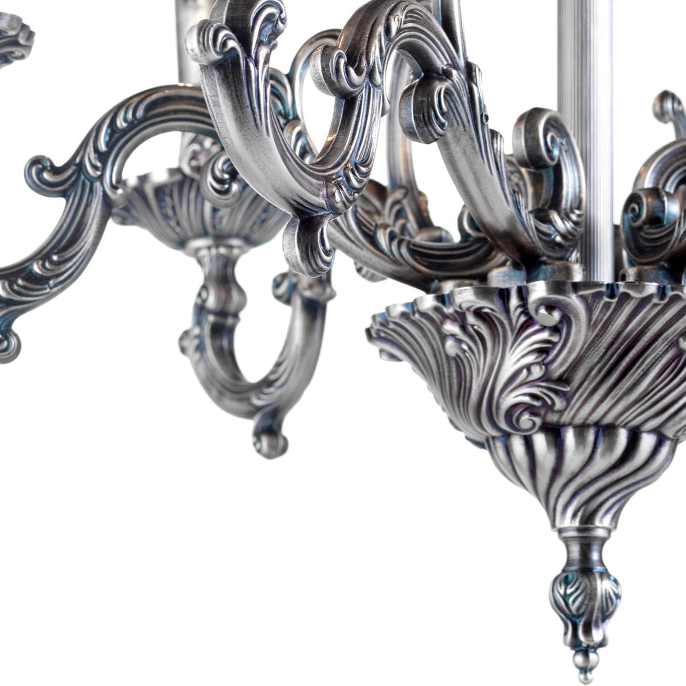 Classic Chandelier in Blue Silver Finish
