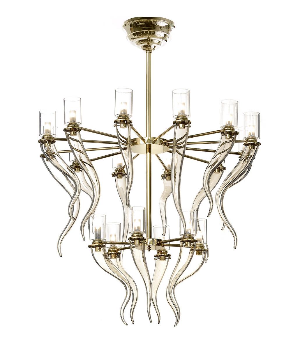 Murano Horn Soft Gold Chandelier
