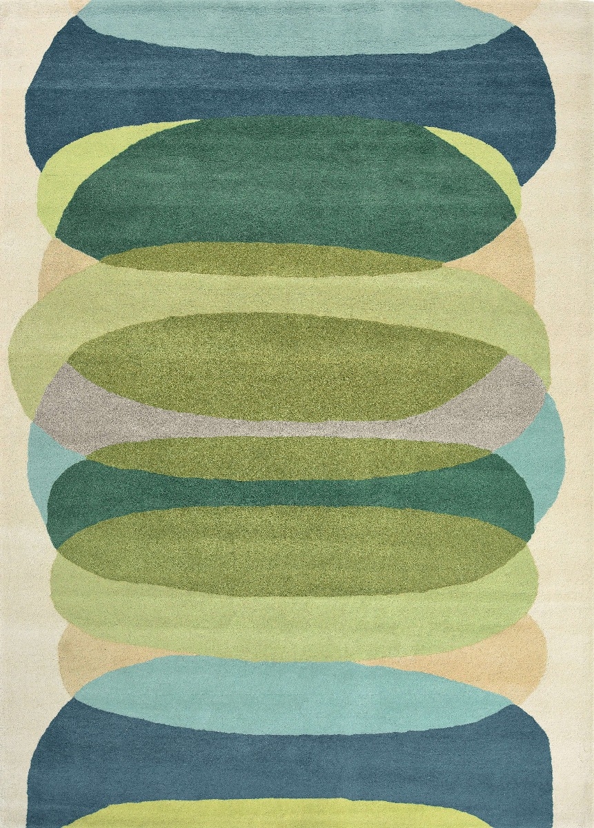 Abstract Multicolour Wool Rug