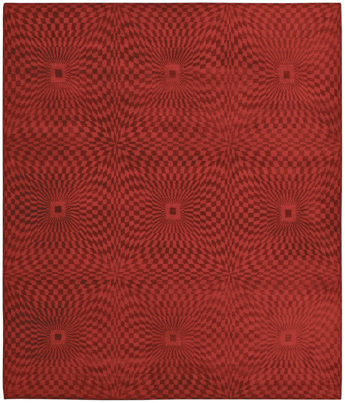 Hand-Woven Kaleidoscope Red Rug