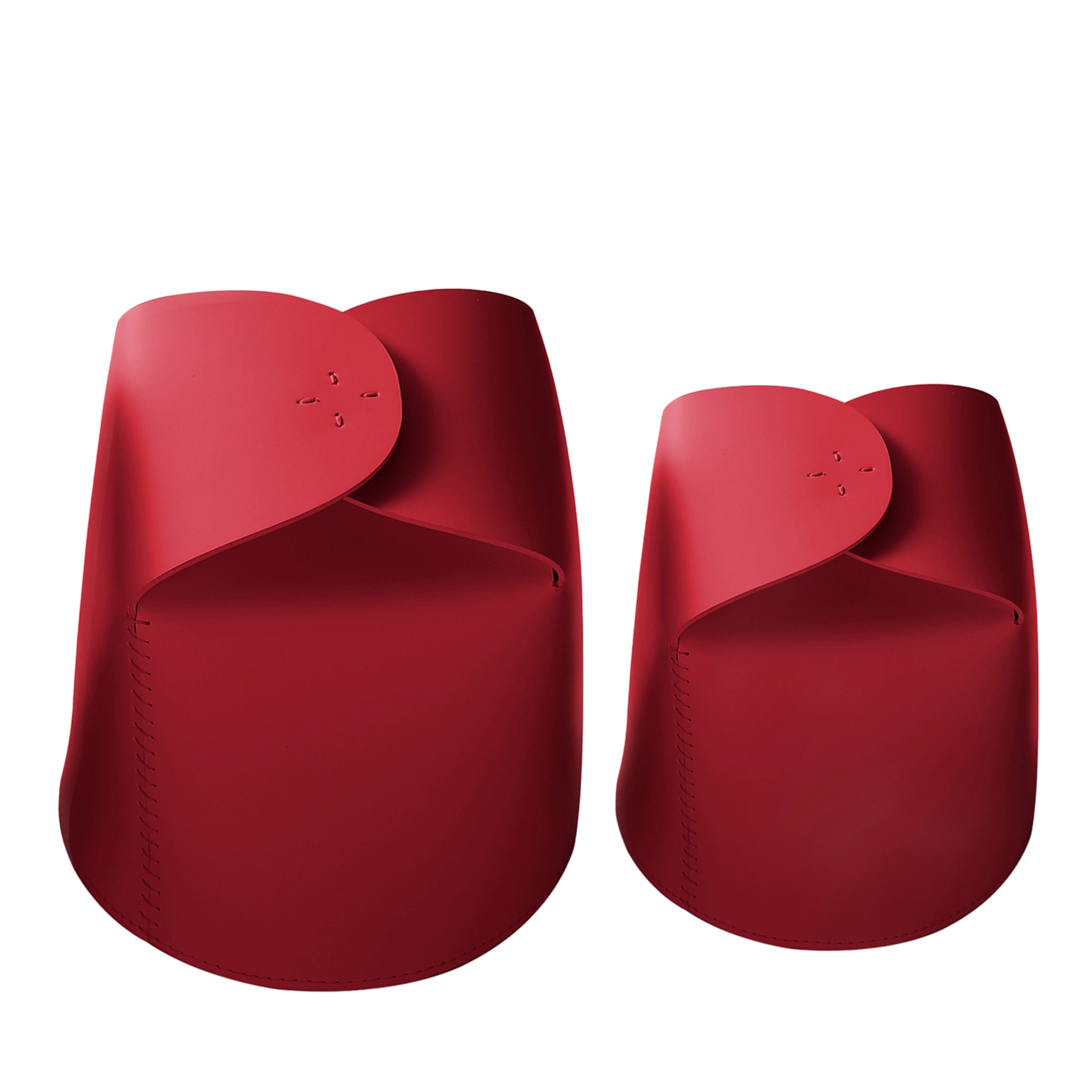 Bloom Red Leather Basket Set