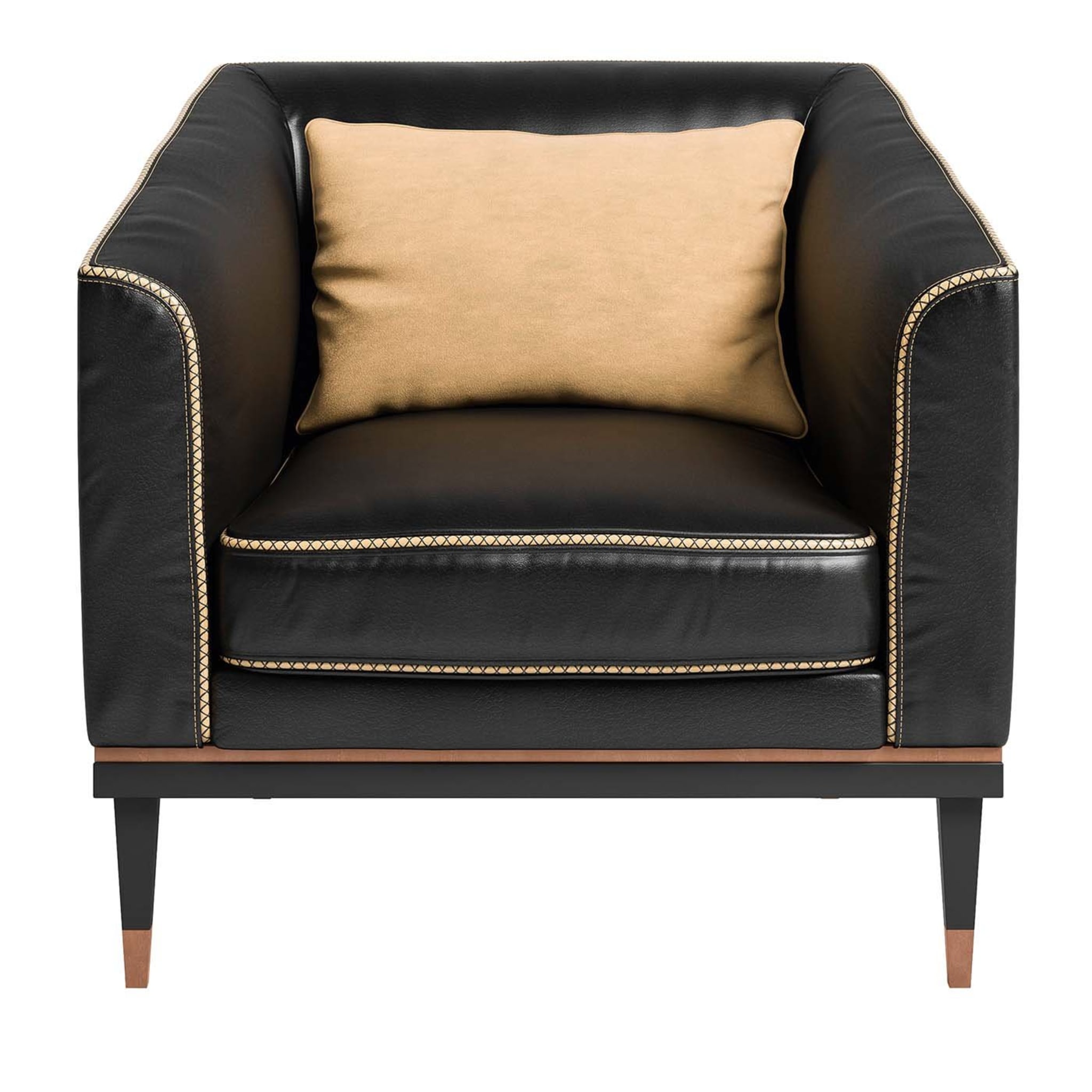 Occasional Black Leather Armchair