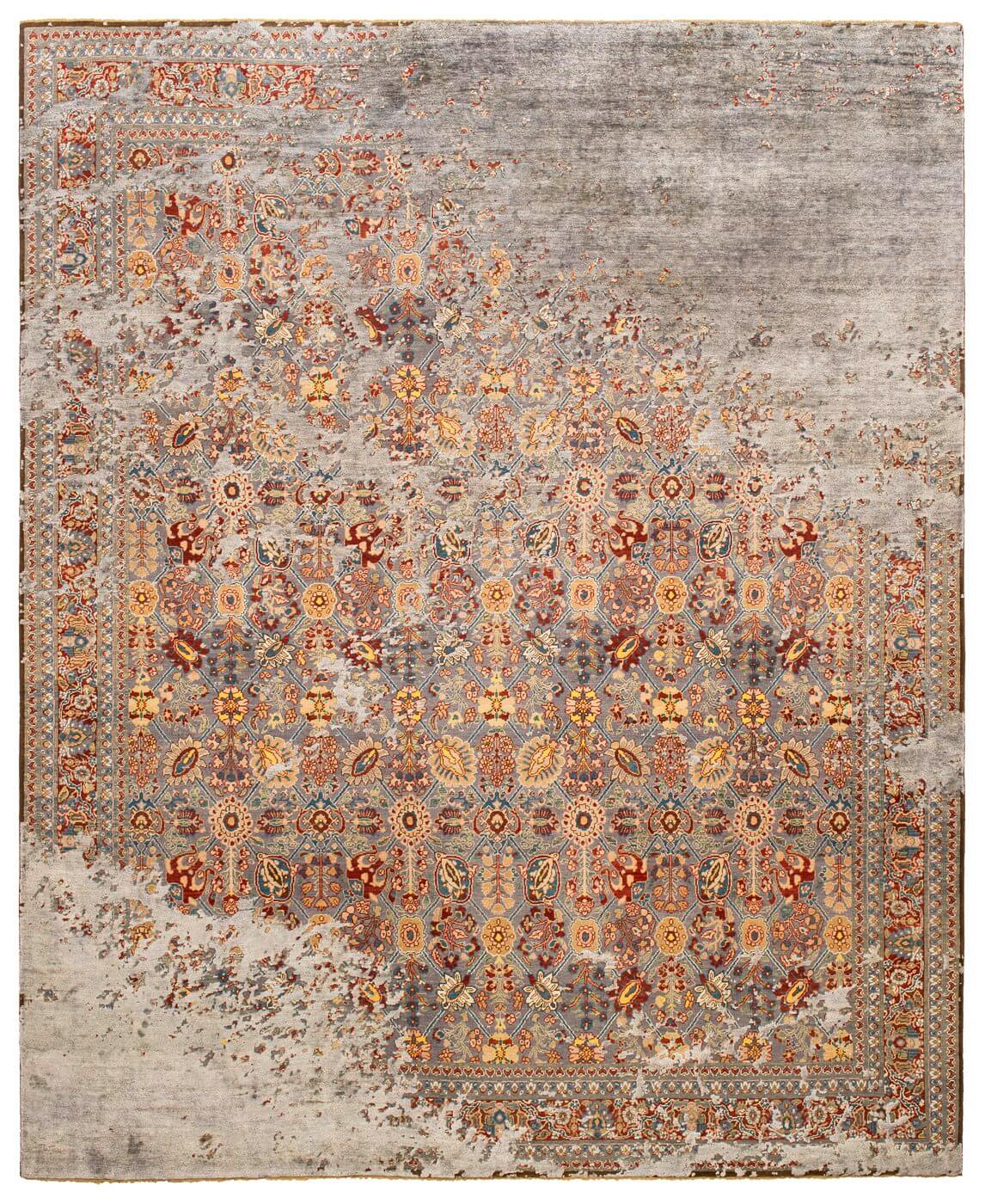 Faded effect Hand Knotted Vintage Rug