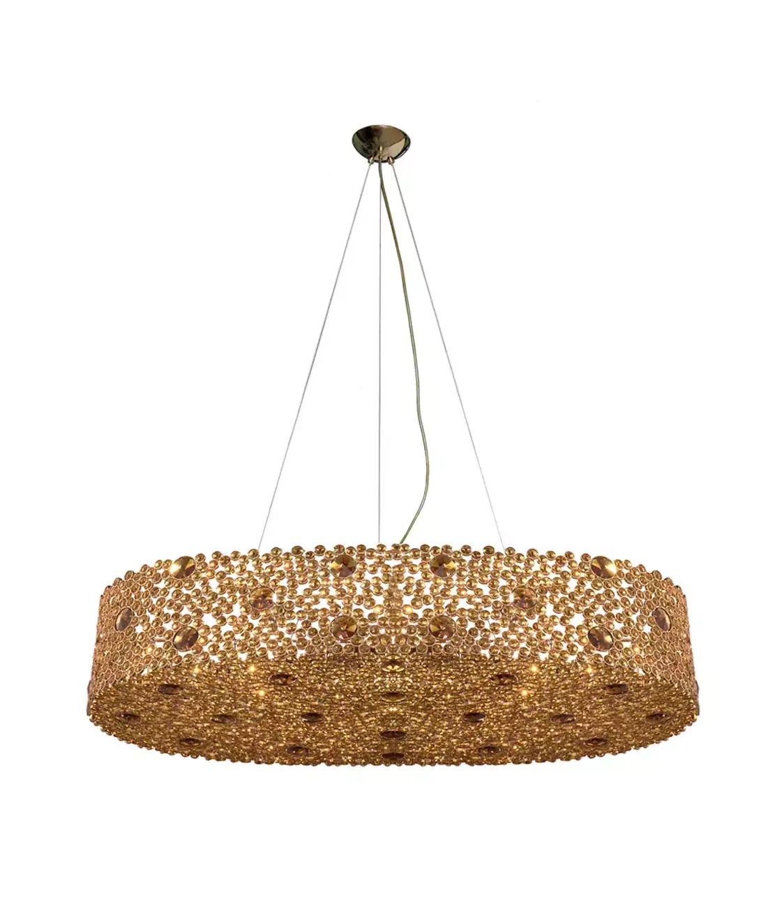 Eternelle Oval Bronze Glass Chandelier