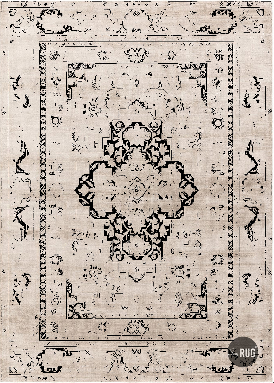 Madurai Black / Beige Hand-Knotted Rug