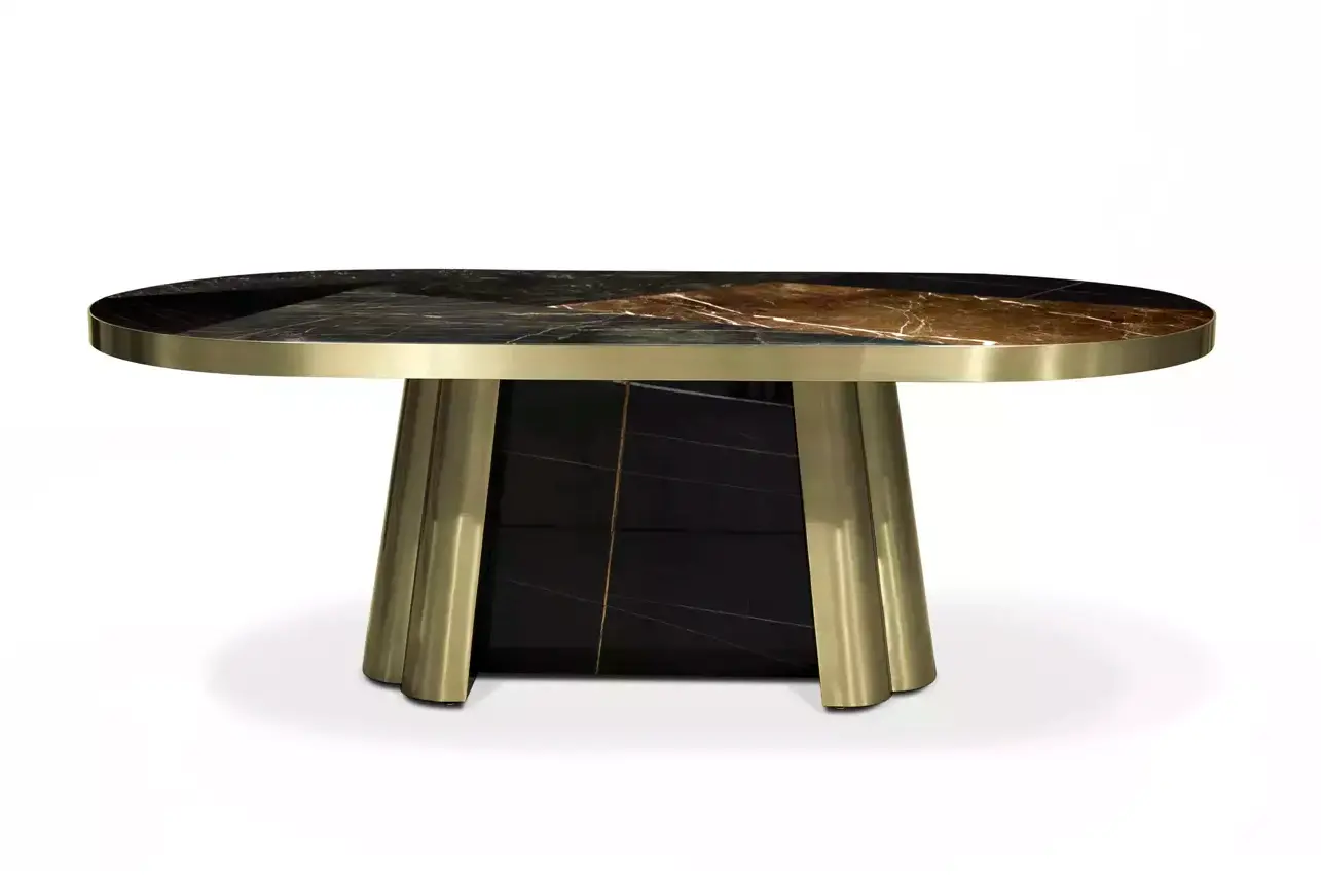 Decovita Black & Gold Granite Dining Table