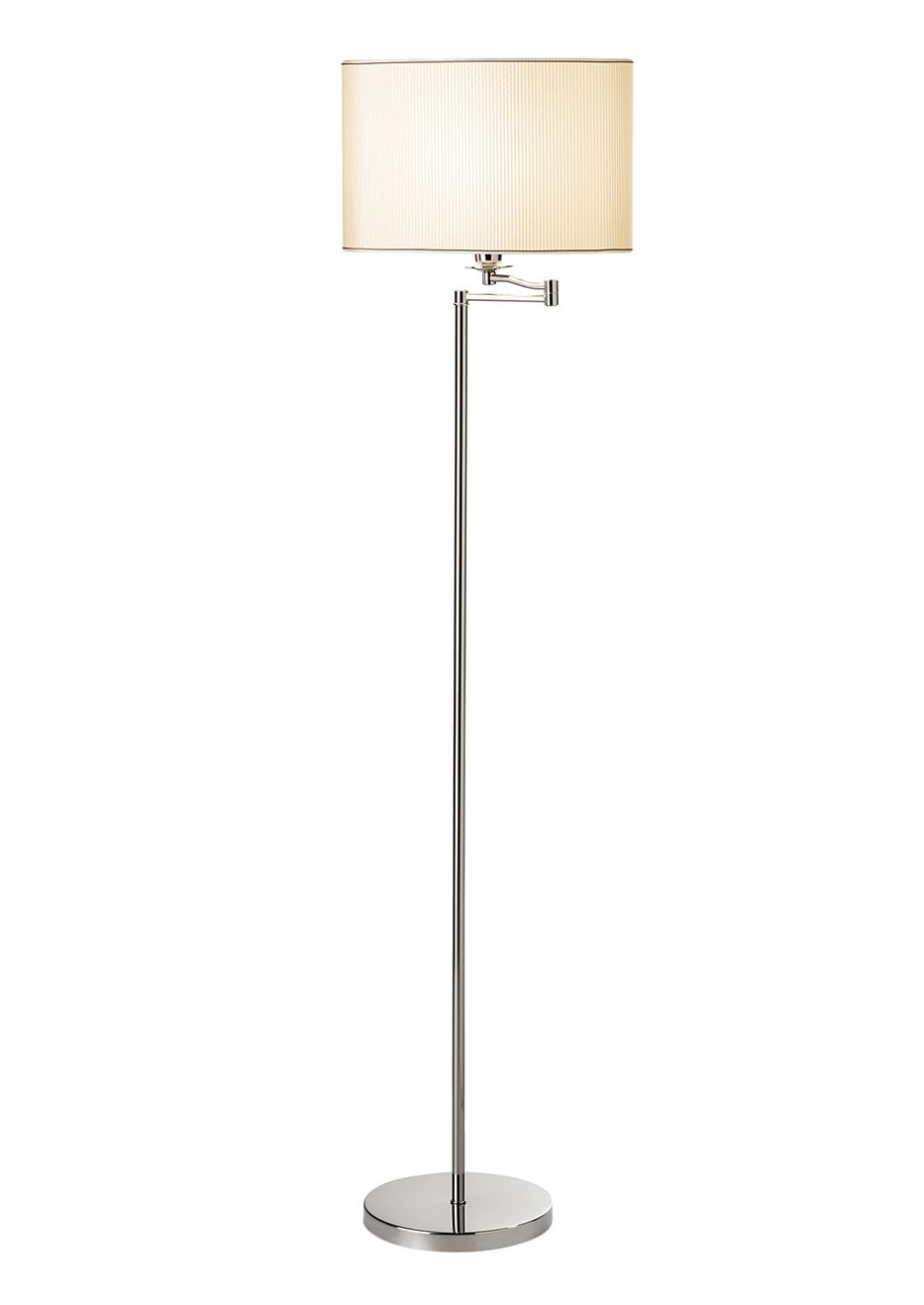 Metal Floor Lamp with a Cylindrical Lampshade
