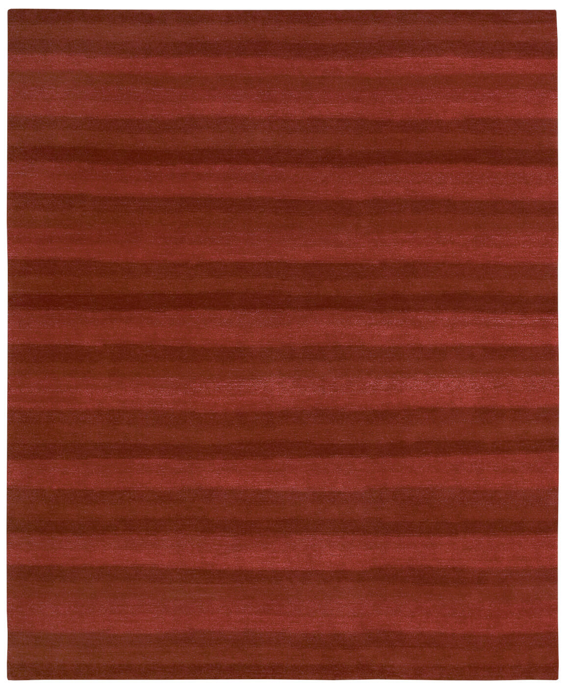 Red Striped Hand-Knotted Rug